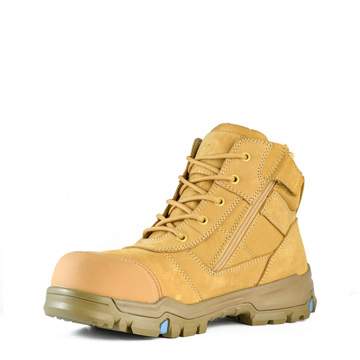 Bazza Low Leg Zip/Lace Safety Toe Wheat