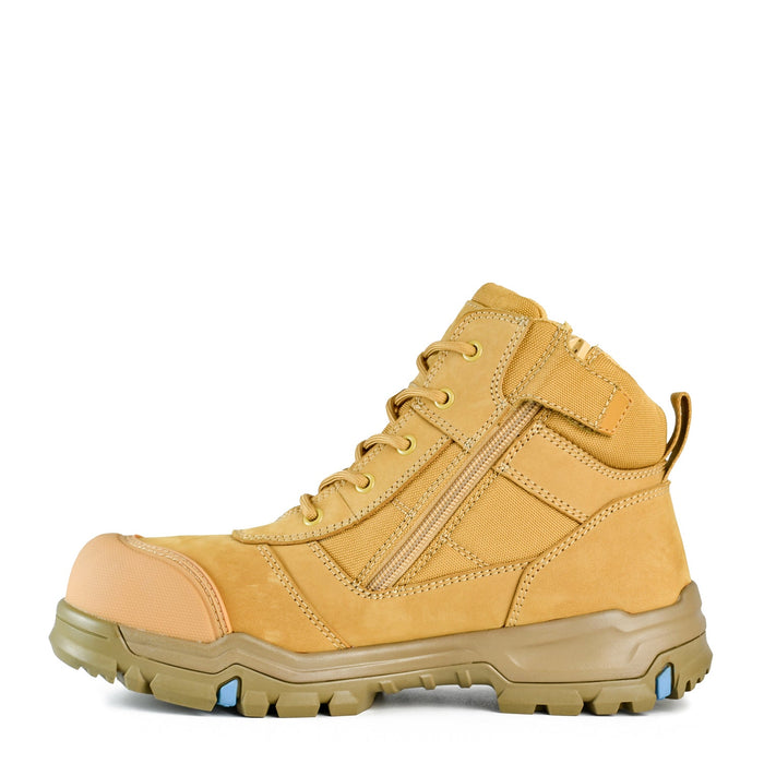 Bazza Low Leg Zip/Lace Safety Toe Wheat