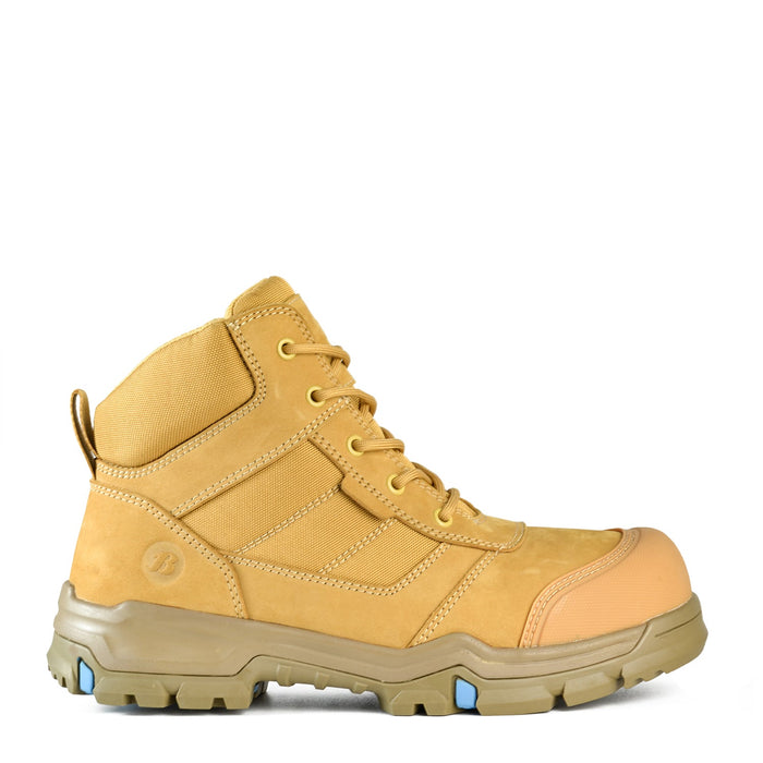 Bazza Low Leg Zip/Lace Safety Toe Wheat