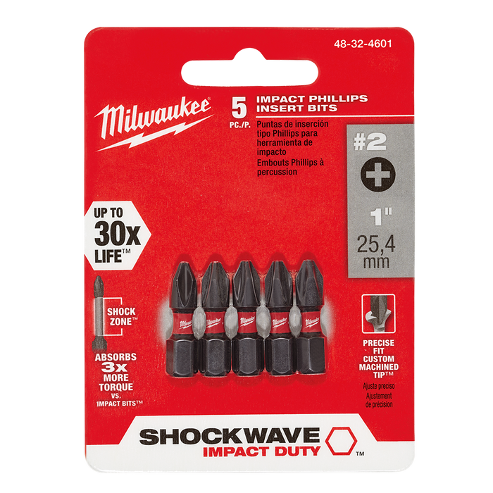 SHOCKWAVE™ Insert Bit Phillips #2 pkt 5