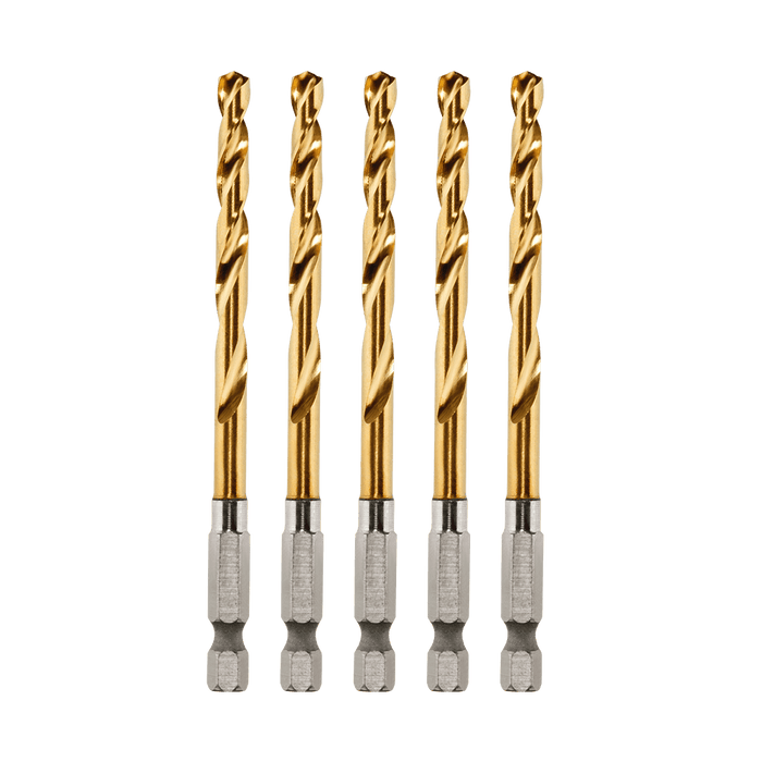 SHOCKWAVE™ Red Helix Titanium Drill Bit 4.8mm 5Pk