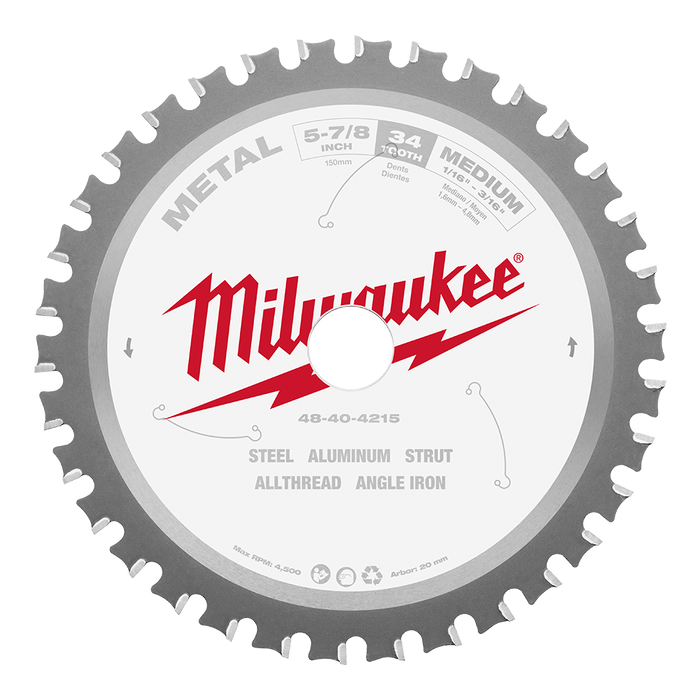 Metal saw Blade 149mm (5 7/8") 34T - Ferrous Metals (Suits M18™ Fuel Metal saw)(Replaces 48404080)