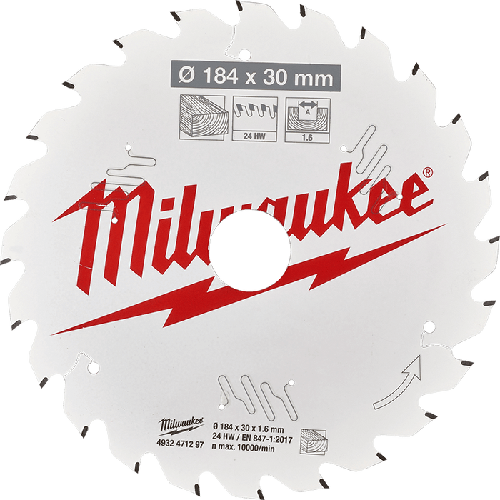 7-1/4" 184mm 24T Wood Circular Saw Blade Framing, 30mm arbor