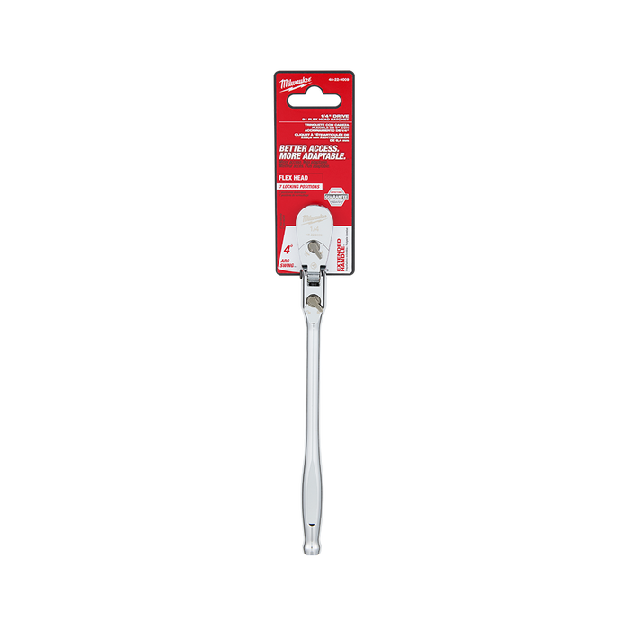 1/4" Drive Flex Head Extended Ratchet (9")