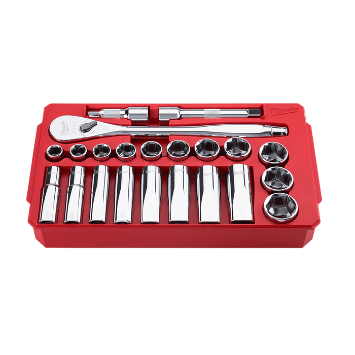 1/2" Drive 22pc Ratchet & Socket Set SAE