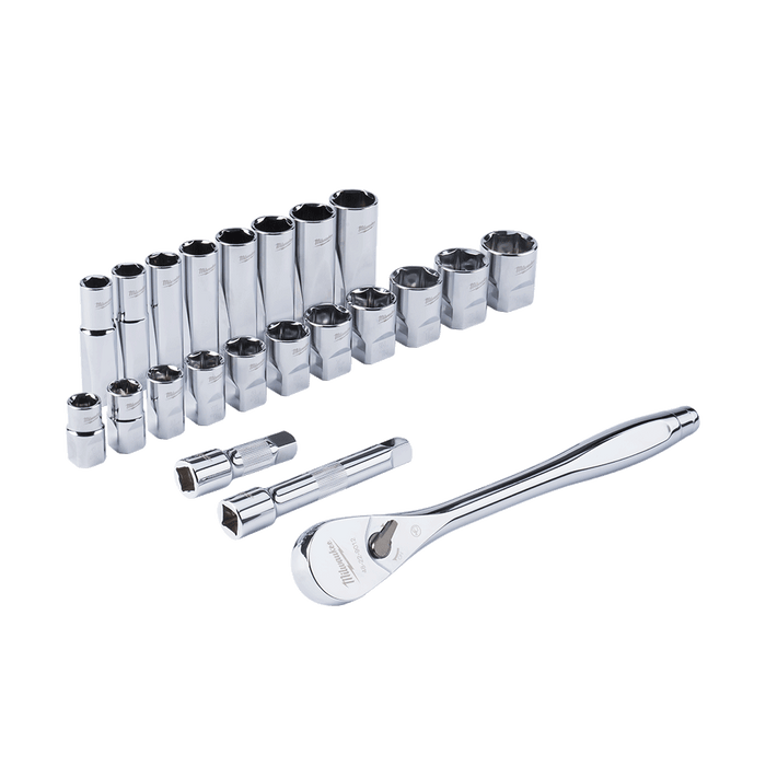 1/2" Drive 22pc Ratchet & Socket Set SAE