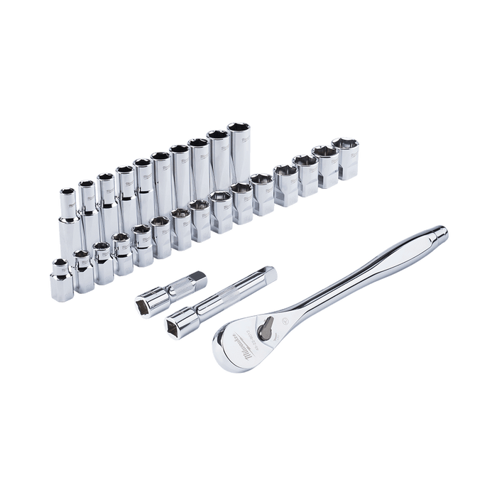 1/2" Drive 28pc Ratchet & Socket Set Metric