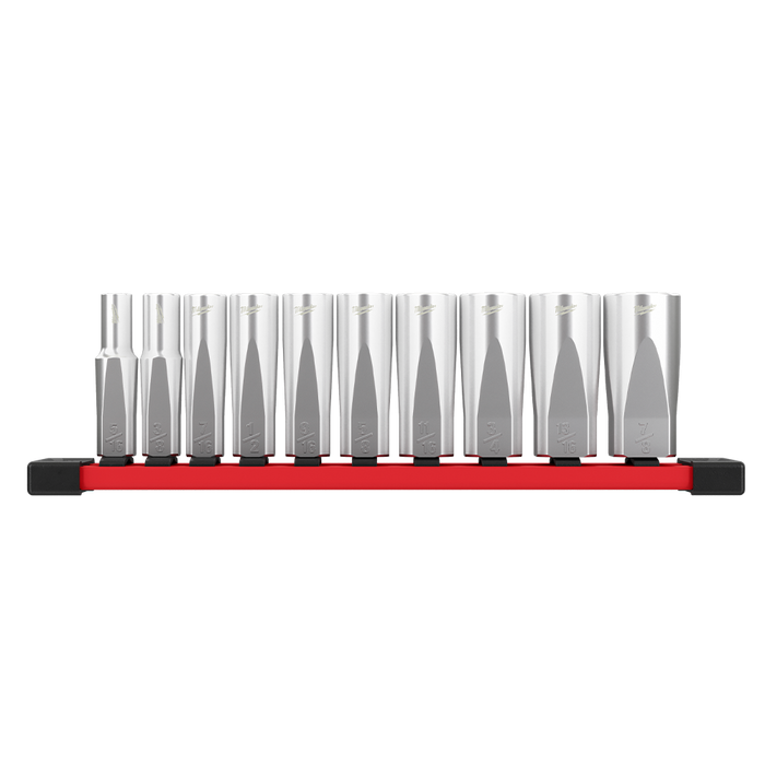 3/8" Drive 10pc SAE Deep Socket Set with Storage Rail