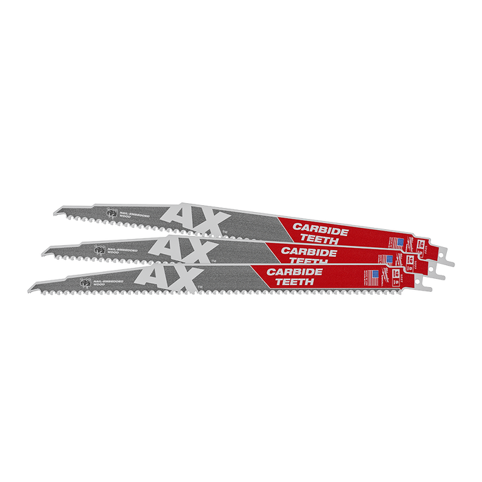 The Ax™ with Carbide Teeth Wood Demolition SAWZALL™ Blade 300mm Pkt 3