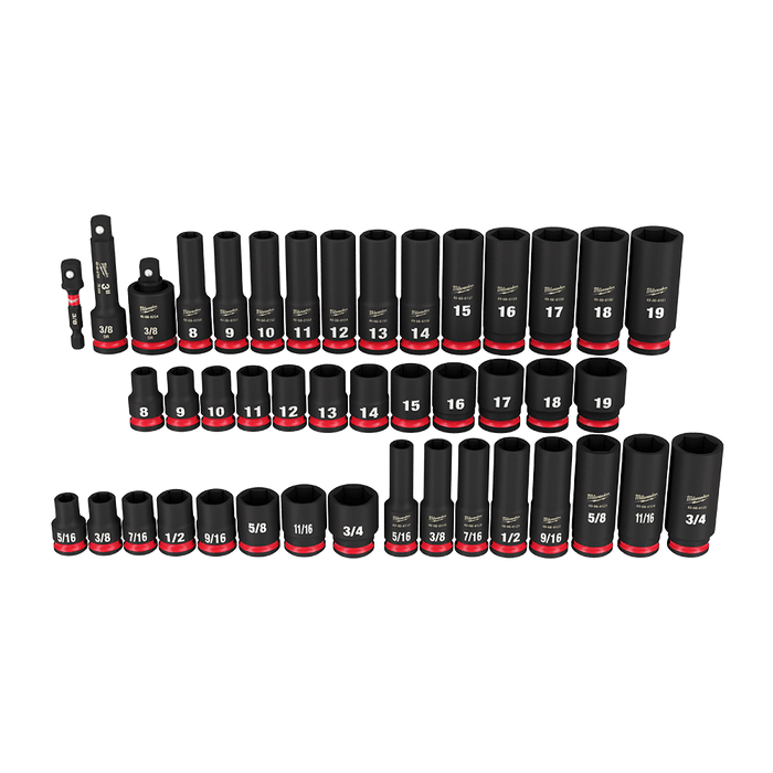 SHOCKWAVE™ 3/8" Drive 43PC SAE & Metric Deep 6 Point Impact Socket Set