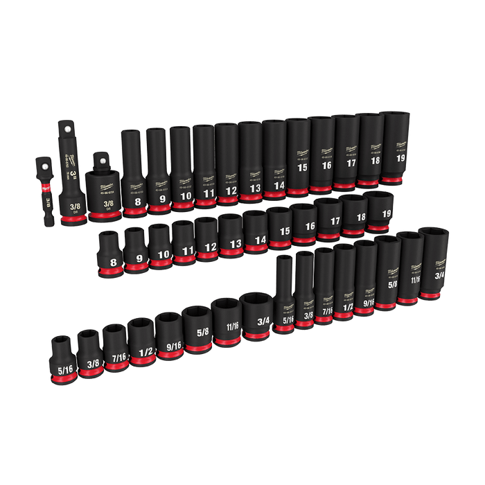 SHOCKWAVE™ 3/8" Drive 43PC SAE & Metric Deep 6 Point Impact Socket Set