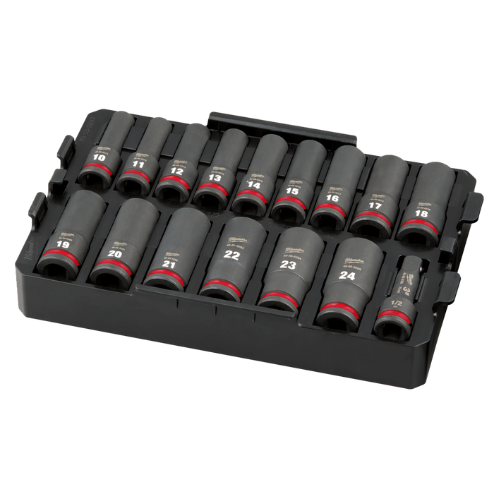 SHOCKWAVE™ 1/2" Drive 16PC Deep Impact Socket Set [Tray]