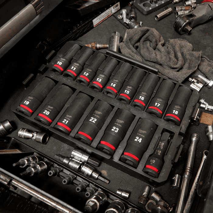 SHOCKWAVE™ 1/2" Drive 16PC Deep Impact Socket Set [Tray]