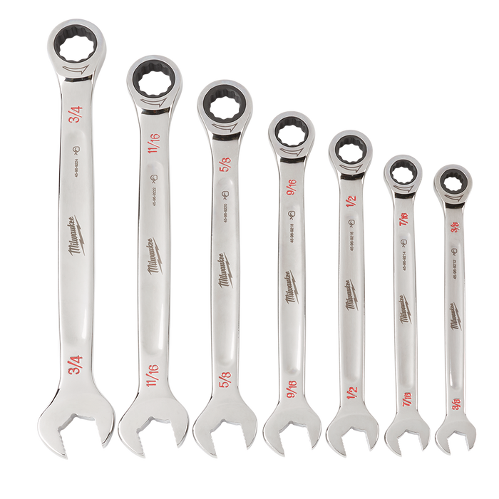 7pc Ratcheting Combination Wrench Set – SAE