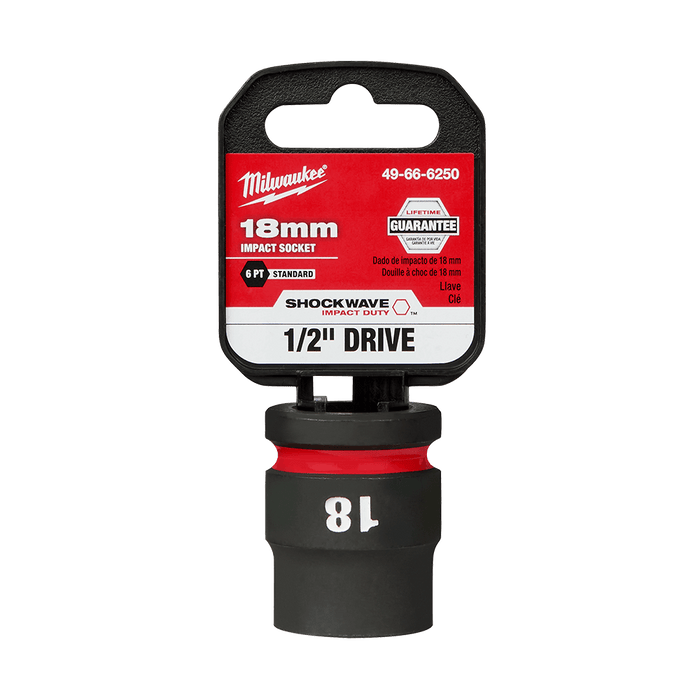 SHOCKWAVE™ 1/2" Drive 18mm Standard 6 Point Impact Socket