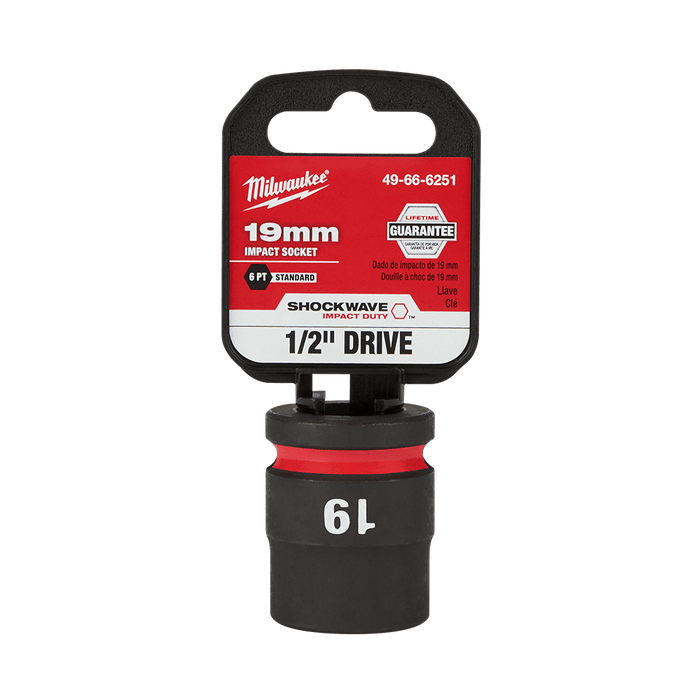 SHOCKWAVE™ 1/2" Drive 19mm Standard 6 Point Impact Socket