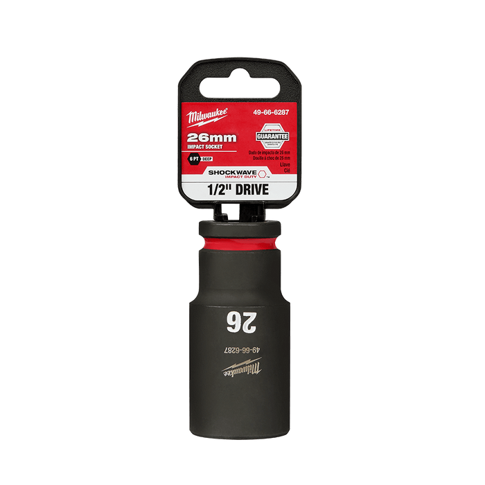 SHOCKWAVE™ 1/2" Drive 26mm Deep 6 Point Impact Socket