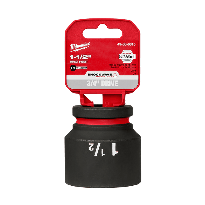 SHOCKWAVE™ 3/4" Drive 1-1/2" Standard 6 Point Impact Socket