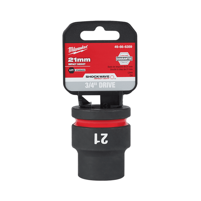 SHOCKWAVE™ 3/4" Drive 21mm Standard 6 Point Impact Socket