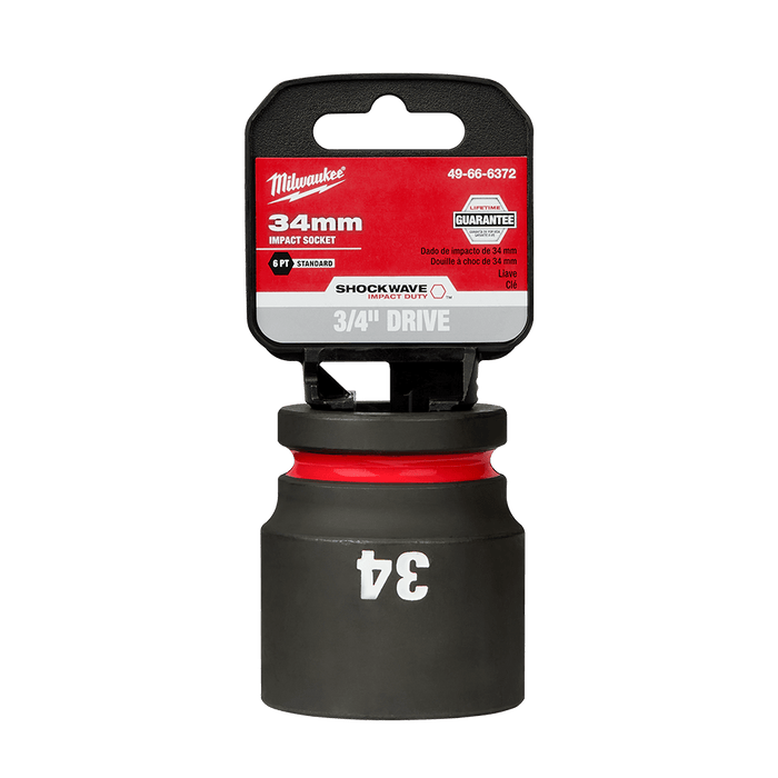 SHOCKWAVE™ 3/4" Drive 34mm Standard 6 Point Impact Socket