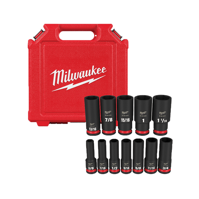 SHOCKWAVE™ 1/2" Drive 12PC SAE Deep 6 Point Impact Socket Set