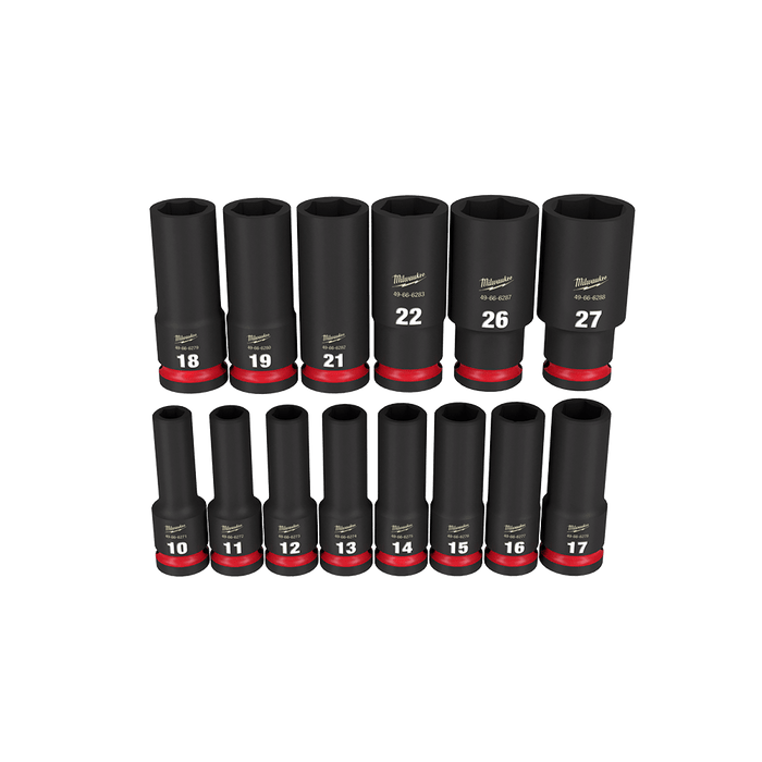 SHOCKWAVE™ 1/2" Drive 14PC Metric Deep 6 Point Impact Socket Set