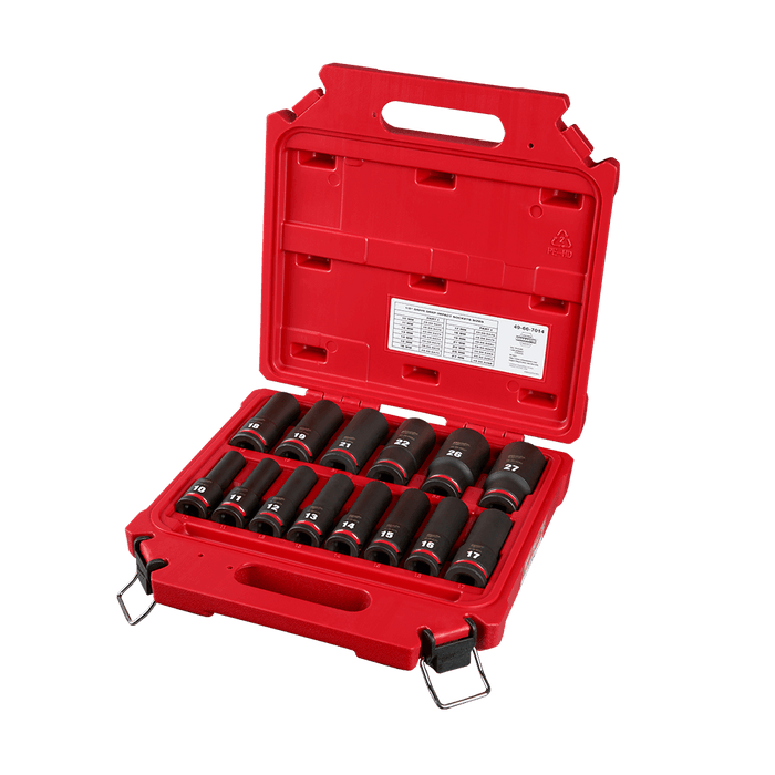 SHOCKWAVE™ 1/2" Drive 14PC Metric Deep 6 Point Impact Socket Set