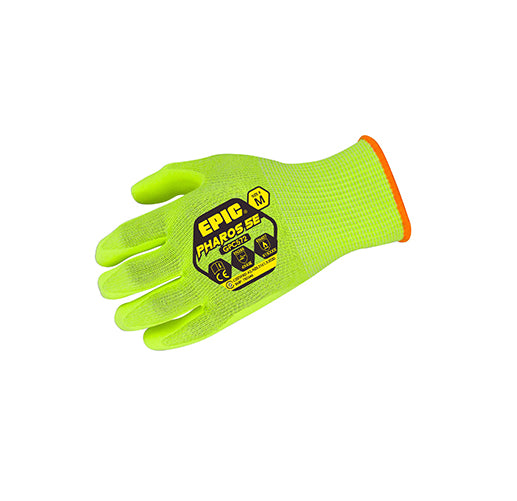 Glove EPIC® Pharos Hi Vis 5E Cut Resistant Nitrile