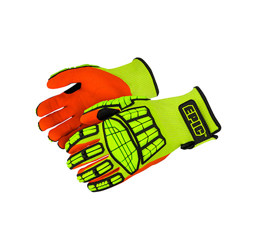 Glove EPIC® Pharos Impact Hi Vis 5EP Cut & Vibration Resistant Nitrile