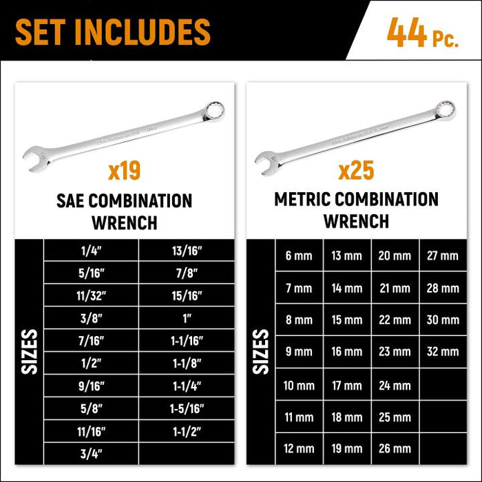 SET WR MSTR COMB MET/SAE 44PC