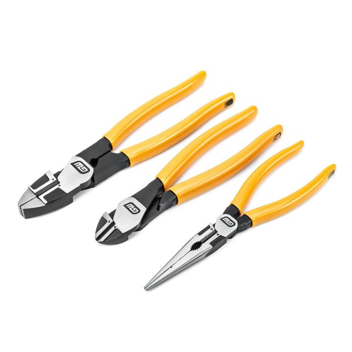 3 PC ELECTRICIAN PLIER SET DIPPED