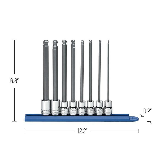 SET SKT HEX BIT BLL MET 3/8DR 8PC