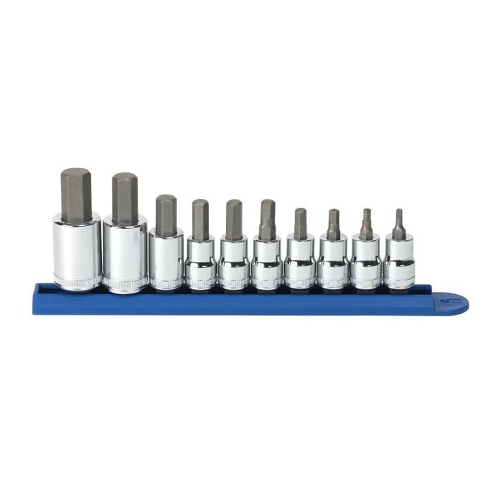 SET SKT HEX BIT MET 3/8 & 1/2DR 10PC