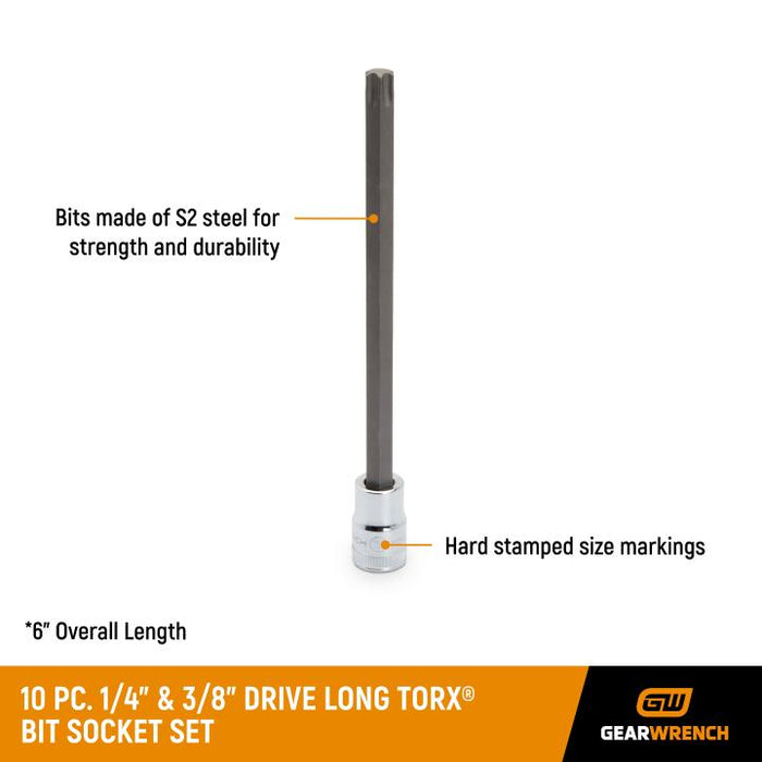 SET TORX LNG T8-T50 10PC