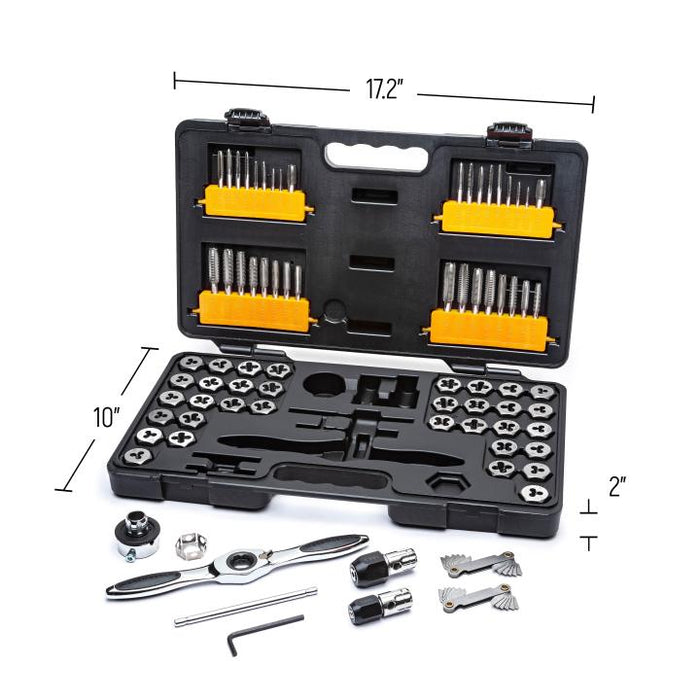 SET RAT TAP & DIE SAE MET 77PC