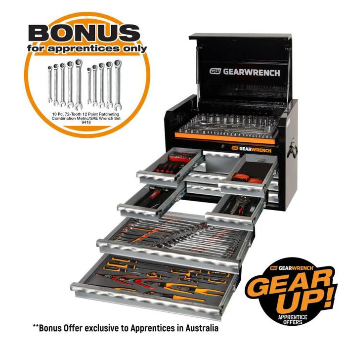 206Pc Comb Tool Kit + 26" Tool Chest