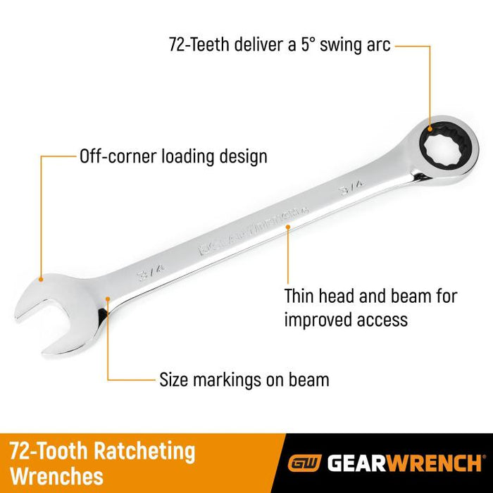 SET WR RAT COMB SAE 13PC TRAY