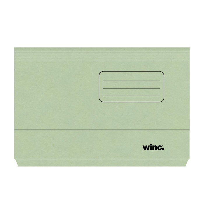 Winc Manilla Document Wallet 30mm Gusset Foolscap Green