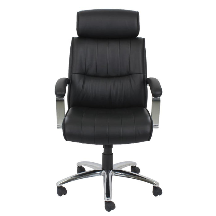 Winc Ambition Aptitude Executive Chair with Fixed Loop Arms and Headrest PU Black