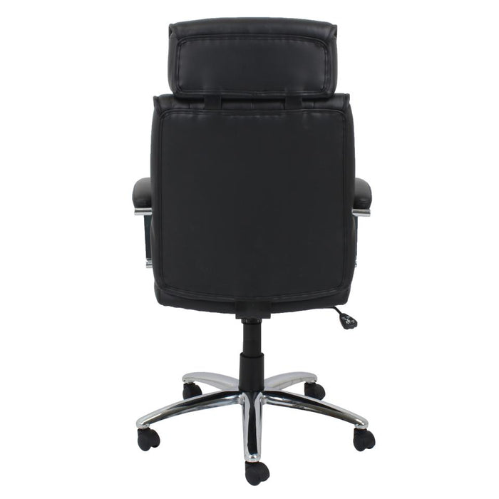 Winc Ambition Aptitude Executive Chair with Fixed Loop Arms and Headrest PU Black