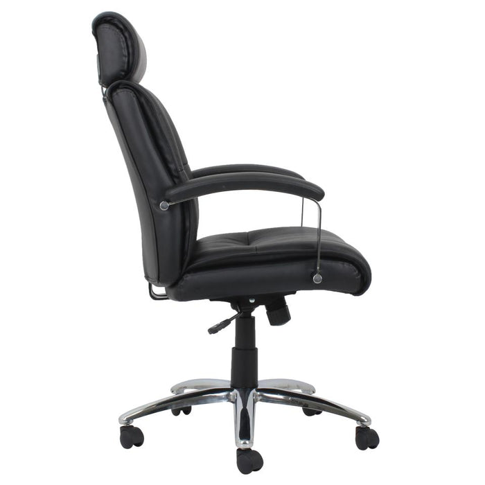 Winc Ambition Aptitude Executive Chair with Fixed Loop Arms and Headrest PU Black