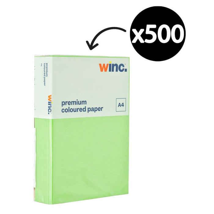 Winc Premium Coloured Copy Paper A4 80gsm Lime Green Ream 500