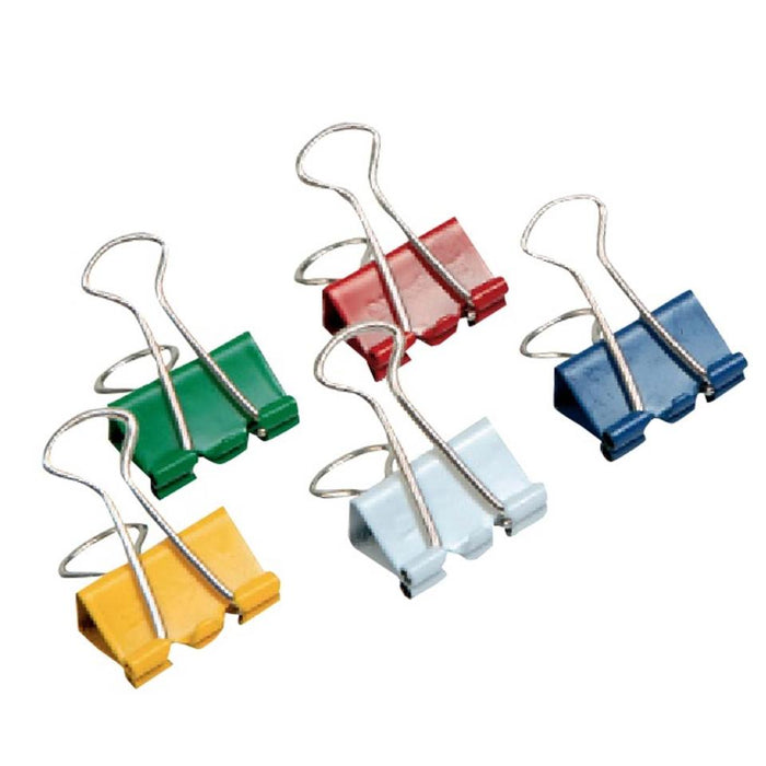 Winc Foldback Clips 19mm Assorted Colours Pack 36