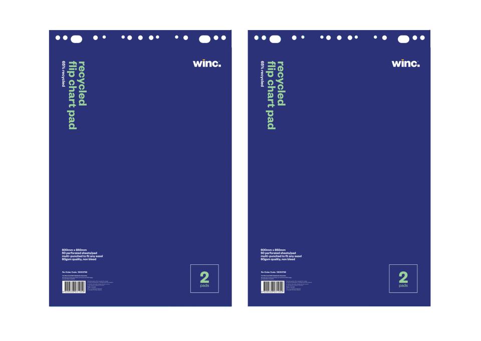 Winc Recycled Flip Chart Pads Pack 2