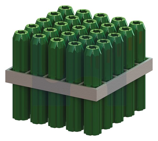 WALL PLUG TAPERED POINT POLYETHYLENE GREEN (10-12G SCREW) 6.5 35 - Pack of 500