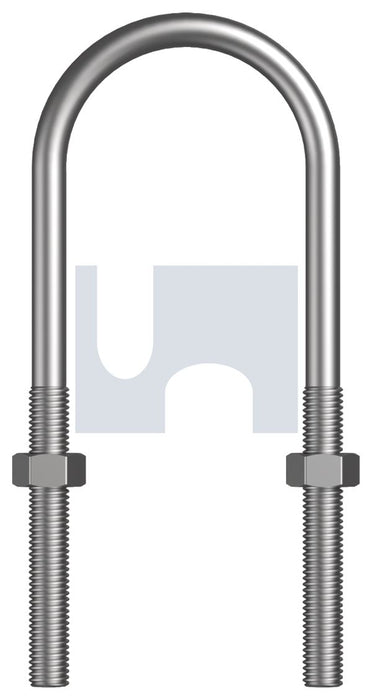 BSW U BOLT ROUND KIT ZINC PLATED (RoHS Compliant) HEC / MILD STEEL 1/4 BSW 1/2NB - Pack of 100