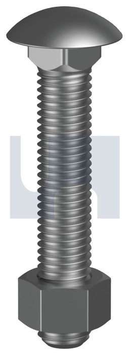 CUP HEAD BOLT & NUT HOT DIP GALVANISED AS1390 / CLASS 8.8 M10 30 - Pack of 100