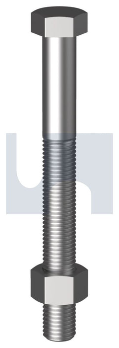 HEX BOLT & NUT XL THREAD HOT DIP GALVANISED AS1111.1 / CLASS 4.6 M8 30 - Pack of 200