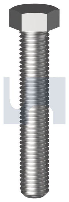 HEX SET SCREW 304 STAINLESS DIN 933 / A2 M10 16 - Pack of 100