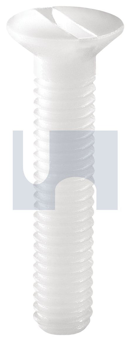 Metric Thread Csk Slot Nylon Natural Din 963   Nylon M3 16 - Pack Of 